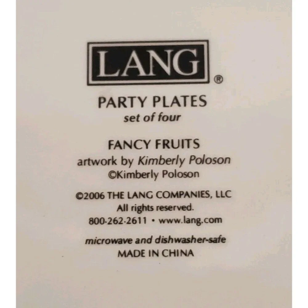 Lang Kimberly Poloson Fruits Plates Coasters Trinket 4.75
